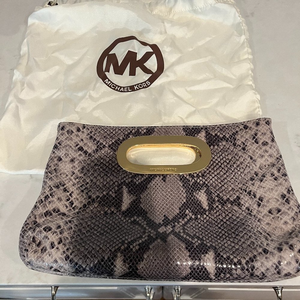 Michael By Michael Kors Python Clutch - image 3